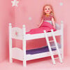 Olivia's Little World 18" Doll Wooden Convertible Bunk Bed, White - Doll Accessories - 6