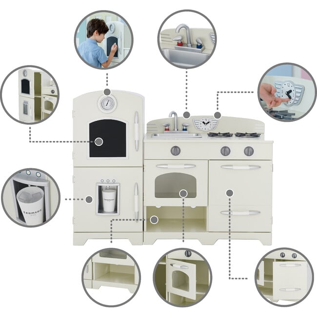 Teamson Kids Little Chef Fairfield Wooden Play Kitchen, White - Play Kitchens - 4