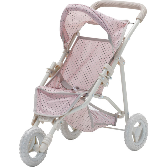 Olivia's Little World Doll Jogging-Style Stroller, Pink/Cream/Gray - Doll Accessories - 7