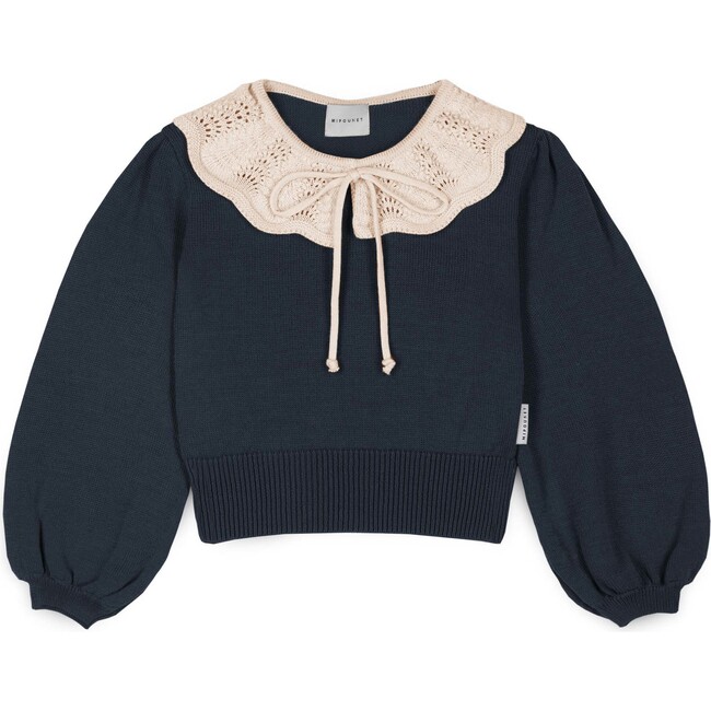 Gala Collared Knit Sweater, Blue