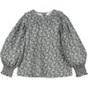Tilda Ruffle Blouse, Green - Blouses - 1 - thumbnail
