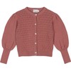 Louise Openwork Wool Cardigan, Pink - Cardigans - 1 - thumbnail