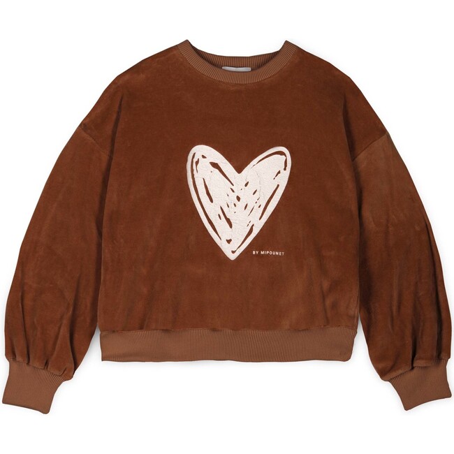 Love Cotton Velvet Sweatshirt, Brown