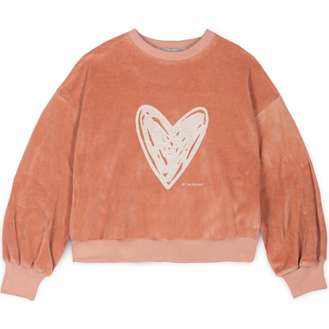 Love Cotton Velvet Sweatshirt, Pink