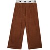 Logo Cotton Velvet Pant, Brown - Pants - 1 - thumbnail