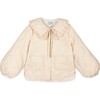 Giulia Collared Quilted Jacket, Ecru - Jackets - 1 - thumbnail