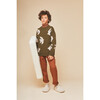 Bird Oversized Knit Sweater, Green - Sweaters - 4