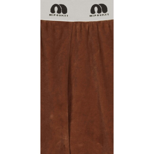 Logo Cotton Velvet Pant, Brown - Pants - 3
