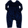 Baby Girls Velour Steph Jumper, Navy Sparkle - Rompers - 1 - thumbnail