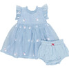 Baby Girls Organza Jennifer Dress Set, Winter Santa - Dresses - 1 - thumbnail