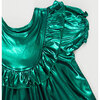 Girls Lame Brayden Ruffle Dress, Tinsel Green - Dresses - 3