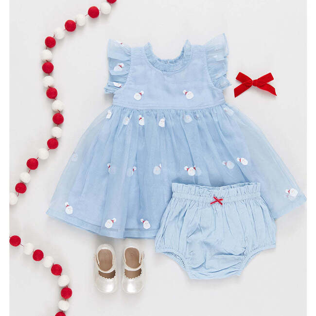 Baby Girls Organza Jennifer Dress Set, Winter Santa - Dresses - 4