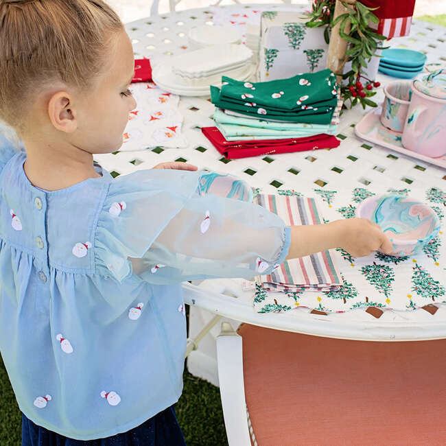 Girls Organza Raphaela Top, Winter Santa - Shirts - 4