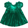 Girls Lame Brayden Ruffle Dress, Tinsel Green - Dresses - 5