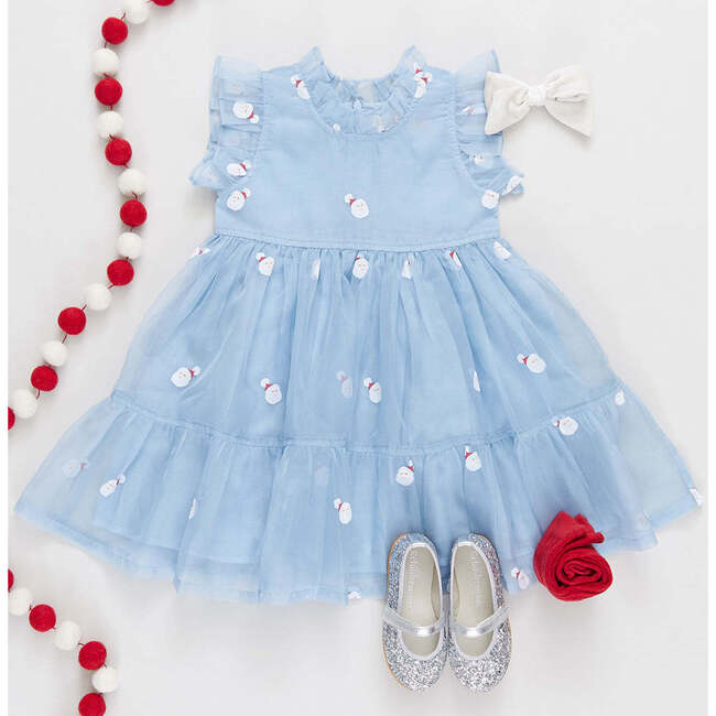 Girls Organza Jennifer Dress, Winter Santa - Dresses - 5