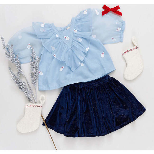 Girls Organza Raphaela Top, Winter Santa - Shirts - 5