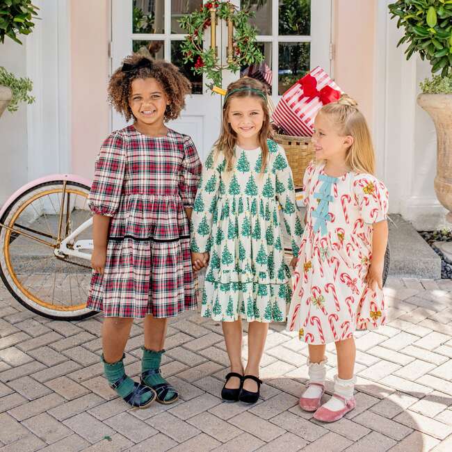 Girls Maribelle Dress, Holly Tartan - Dresses - 2