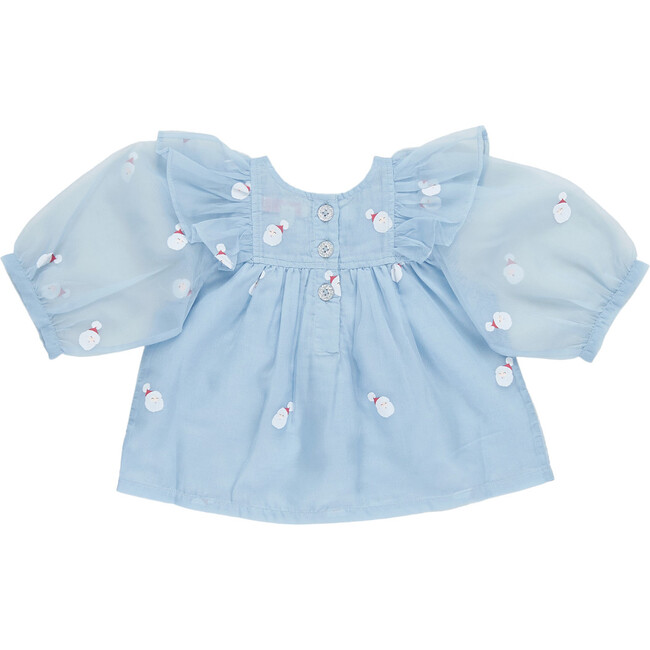 Girls Organza Raphaela Top, Winter Santa - Shirts - 6