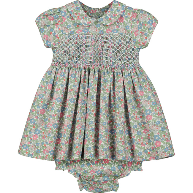 Piccadilly Hand-Smocked Floral Baby Dress, Multicolors