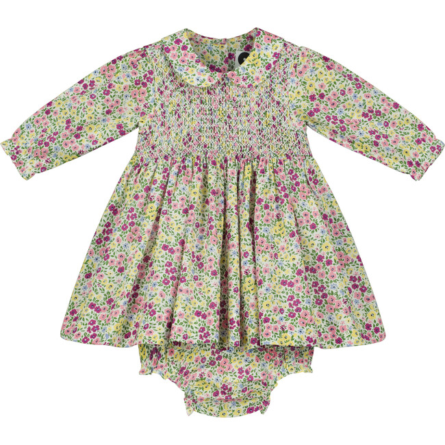 Marylebone Hand-Smocked Floral Baby Dress, Multicolors