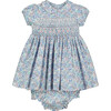 Strand Hand-Smocked Floral Baby Dress, Blue - Dresses - 1 - thumbnail