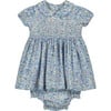 Hyacinth Hand-Smocked Liberty Floral Print Baby Dress, Navy - Dresses - 1 - thumbnail