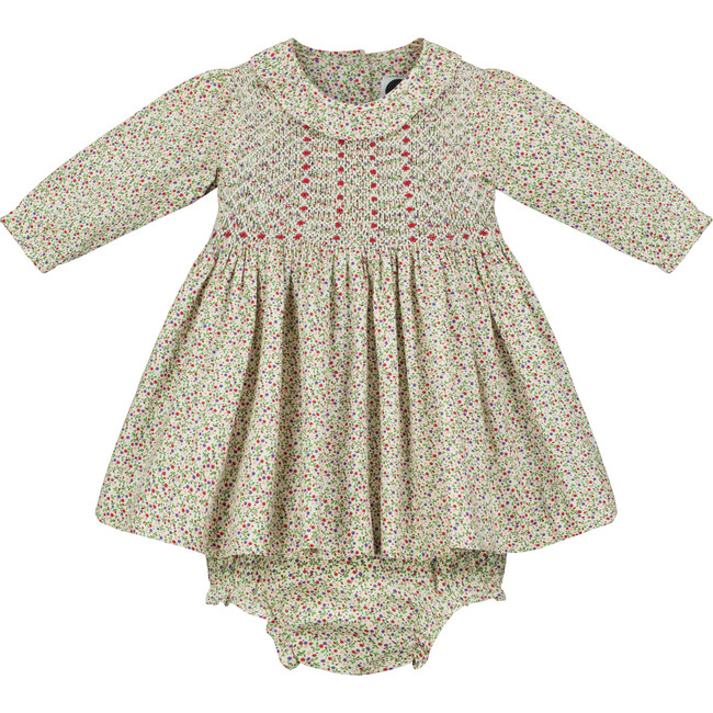 Dover Hand-Smocked Floral Baby Dress, Multicolors