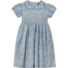 Lilac Hand-Smocked Liberty Floral Print Girls Dress, Blue - Dresses - 1 - thumbnail