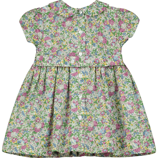 Sweet Pea Hand-Smocked Liberty Floral Print Baby Dress, Green - Dresses - 2