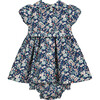 Glasgow Hand-Smocked Floral Baby Dress, Navy - Dresses - 2
