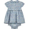 Hyacinth Hand-Smocked Liberty Floral Print Baby Dress, Navy - Dresses - 2