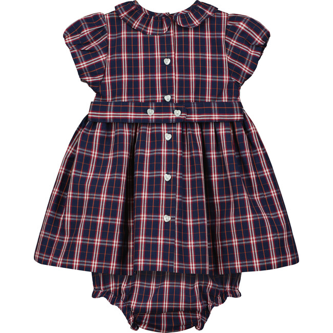 Paddington Hand-Smocked Tartan Baby Dress, Red - Dresses - 2