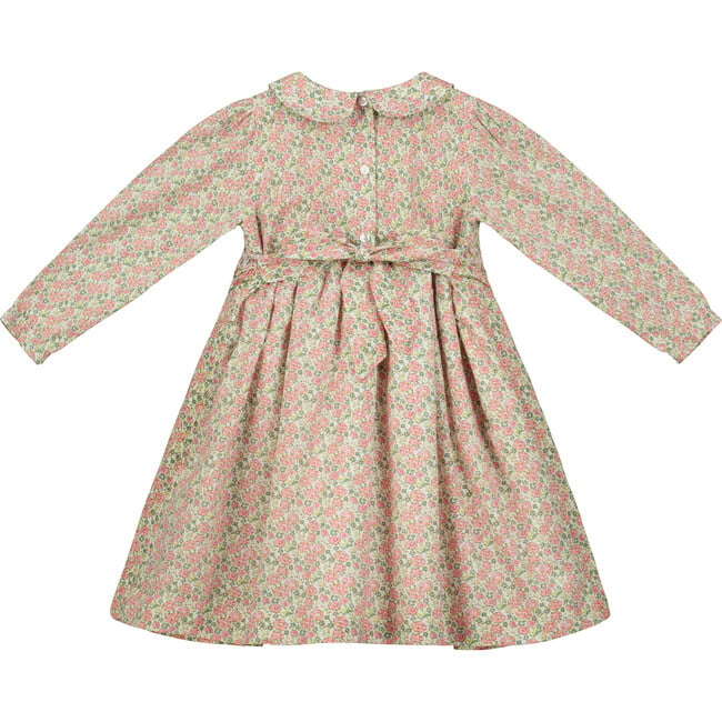 Manchester Hand-Smocked Floral Girls Dress, Multicolors - Dresses - 2