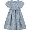Lilac Hand-Smocked Liberty Floral Print Girls Dress, Blue - Dresses - 2