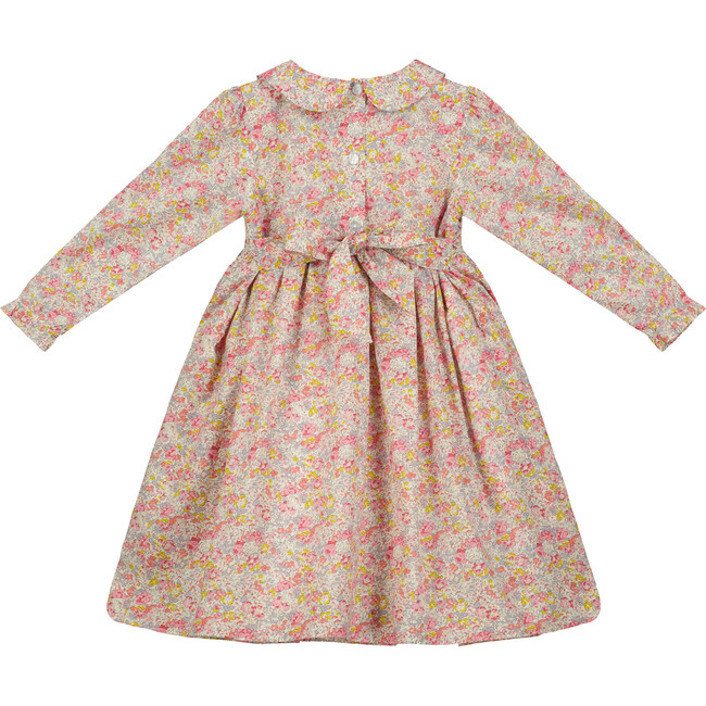 Kalmia Hand-Smocked Liberty Floral Print Girls Dress, Red - Dresses - 2