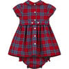 Hoxton Hand-Smocked Tartan Baby Dress, Red - Dresses - 2