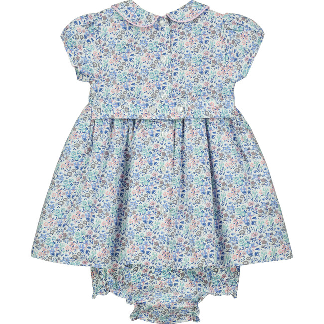 Strand Hand-Smocked Floral Baby Dress, Blue - Dresses - 2