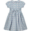 Shoreditch Hand-Smocked Floral Girls Dress, Blue - Dresses - 2