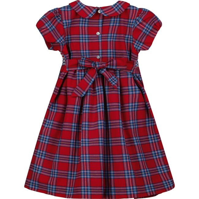 Richmond Smocked Tartan Girls Dress, Red - Dresses - 2