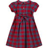 Richmond Smocked Tartan Girls Dress, Red - Dresses - 2