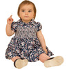 Glasgow Hand-Smocked Floral Baby Dress, Navy - Dresses - 4