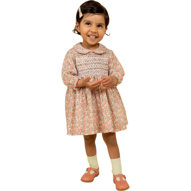 Kew Hand-Smocked Floral Baby Dress, Multicolors - Dresses - 4