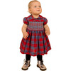 Hoxton Hand-Smocked Tartan Baby Dress, Red - Dresses - 4