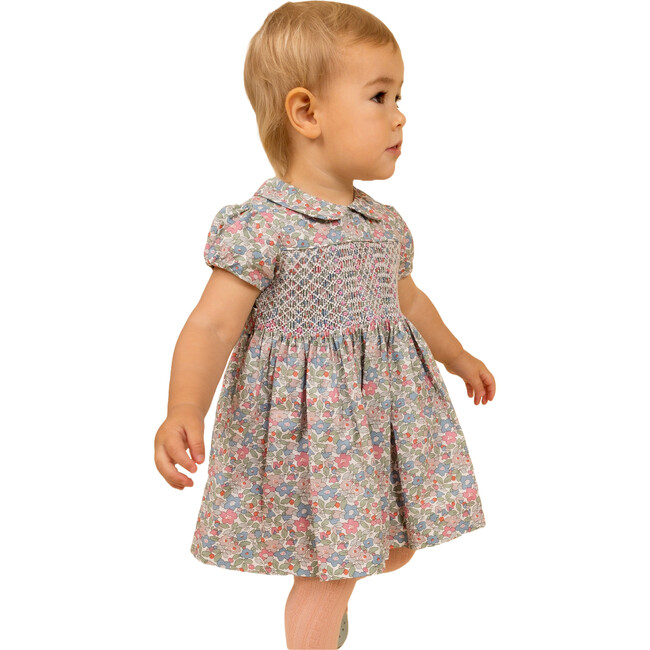 Piccadilly Hand-Smocked Floral Baby Dress, Multicolors - Dresses - 5