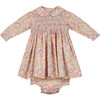 Alyssa Hand-Smocked Liberty Floral Print Baby Dress, Red - Dresses - 1 - thumbnail