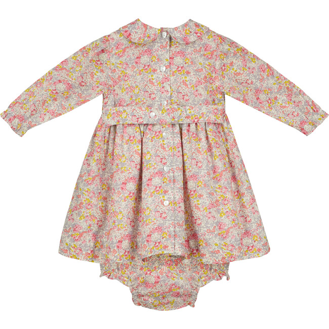 Alyssa Hand-Smocked Liberty Floral Print Baby Dress, Red - Dresses - 2