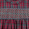 Brick Lane Smocked Tartan Girls Dress, Red - Dresses - 3