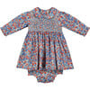 Holly Hand-Smocked Liberty Floral Print Baby Dress, Navy & Red - Dresses - 1 - thumbnail