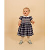 Liverpool Hand-Smocked Tartan Baby Dress, Navy & White - Dresses - 2