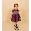 Queen’s Park Hand-Smocked Tartan Baby Dress, Red & Blue - Dresses - 2